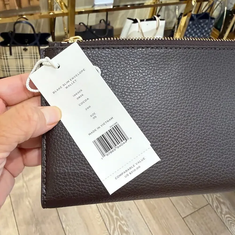 Tory Burch Blake Slim Envelope Wallet 190325 Cocoa $210